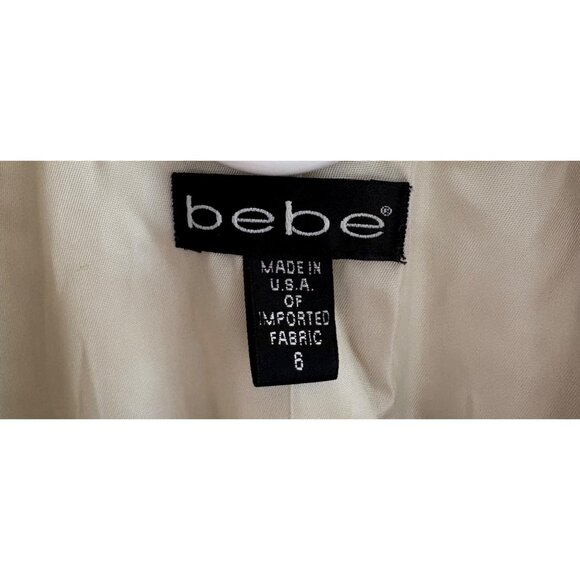 Vintage Y2K 2000s Bebe Off White Ivory Tailored Wool Blazer Size 6 - Picture 4 of 13